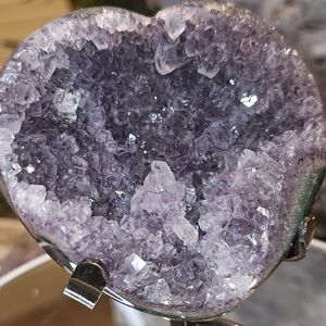Purple And Pink Amethyst Crystal Heart with polished sides and back